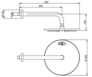 UP+ - Recessed brass shower set with overhead shower by Rubinetterie Treemme - view 3